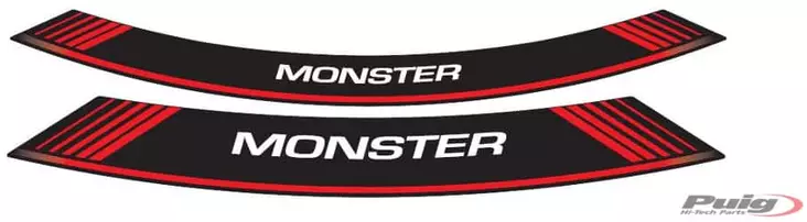 Puig Kit 8 Rim Strips Monster C/Red - Duell MP varaosat ja tarvikkeet - 92341 - 1