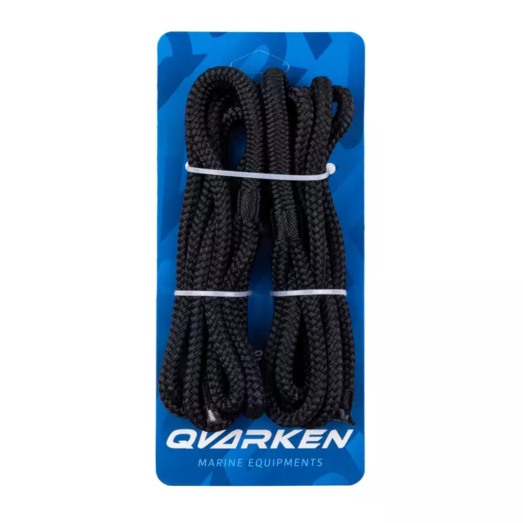 Qvarken Lepuuttajaköysi 6mm 1.5m musta 2kpl - Duell venetarvikkeet - 139251 - 1