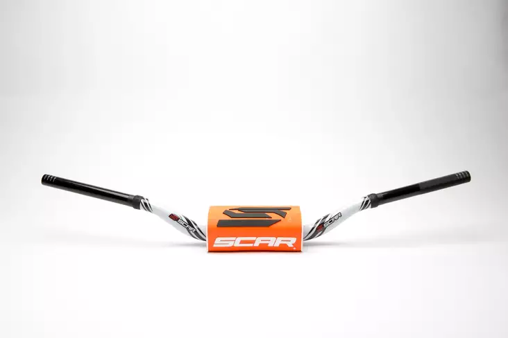 Scar Handlebar O² COLOR Ø28,6 (1 1/8”) - HIGH - WHITE Bar - ORANGE Bar pad - Duell MP varaosat ja tarvikkeet - 75771 - 1