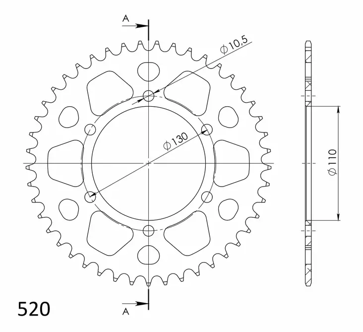 Supersprox Alu Takaratas SU/YA Musta 45 - Duell MP varaosat ja tarvikkeet - 119041 - 1