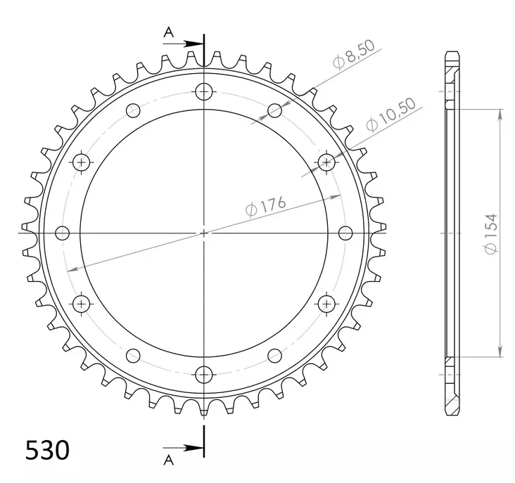 Supersprox / JT Teräs takaratas 1340.43 - Duell MP varaosat ja tarvikkeet - 119721 - 1