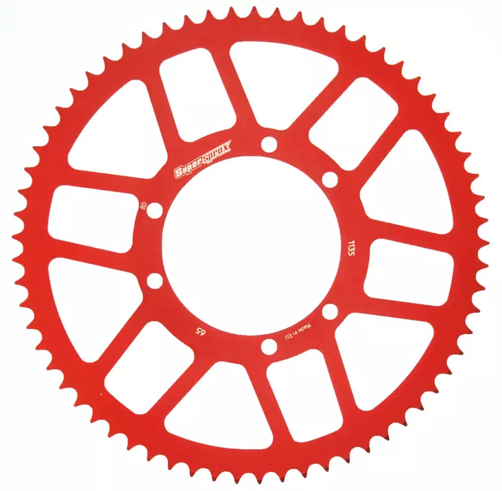 Supersprox Takaratas, Punainen, 65 hammasta (420), Ø100mm, Fantic 50cc 07-19 - Duell mopojen varaosat ja tarvikkeet - 119261 - 1