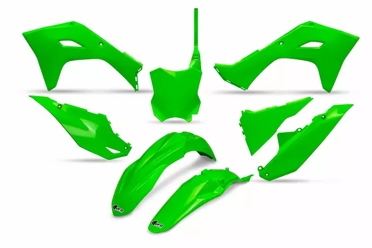 UFO Plastic kit 5-parts Neon-Green KX250F 25-.. KX450F 24-.. - Duell MP varaosat ja tarvikkeet - 47331 - 1