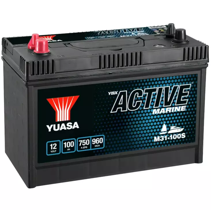 Yuasa M31-100S Active Marine Start Battery 12V 100Ah 750A Huom.Rullakkorahti (1 - Duell muut varaosat ja tarvikkeet - 131371 - 1