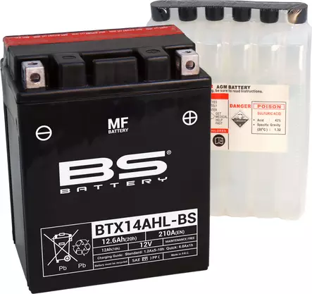 BS Battery BTX14AHL-BS MF (cp) Maintenance Free - Duell muut varaosat ja tarvikkeet - 131741 - 1