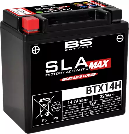 BS Battery BTX14H (FA) SLA MAX - Sealed & Activated - Duell muut varaosat ja tarvikkeet - 132001 - 1
