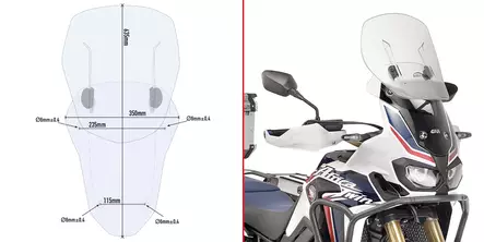 Givi Specific sliding wind-screen for Honda CRF1000L Africa Twin (16) - Duell MP varaosat ja tarvikkeet - 100121 - 1