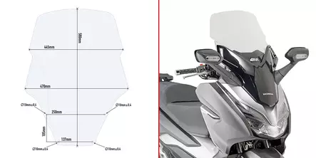 GIVI SPOILER HONDA FORZA 300 (2018) - Duell MP varaosat ja tarvikkeet - 100171 - 1