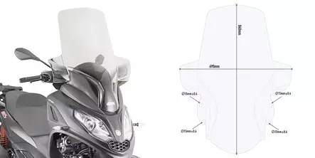GIVI SPOILER PIAG.MP3 300 HPE - Duell MP varaosat ja tarvikkeet - 100861 - 1