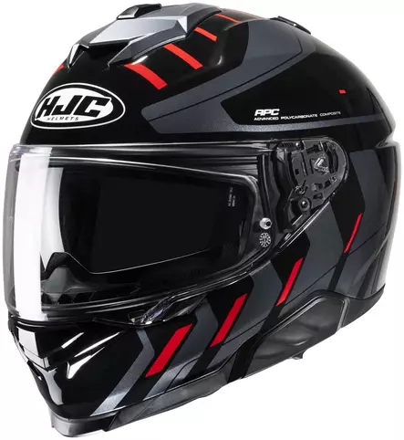 HJC Kypärä i71 Simo Musta/Harmaa/Punainen MC1 XL 60-61cm - Duell ajovarusteet - 56901 - 1