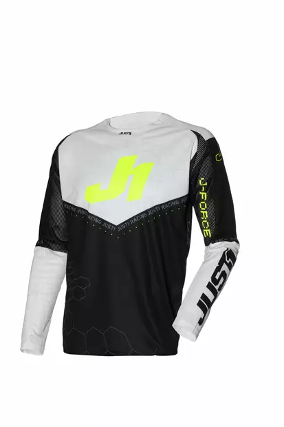 Just1 Paita J-Force Hexa Musta/Valkoinen/Keltainen Fluo, L - Duell ajovarusteet - 57301 - 1
