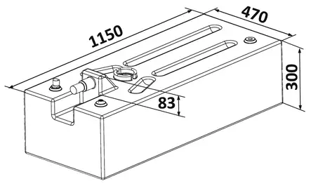 Polttoainesäiliö 1150x470x300 147 l (bensiini) - Duell venetarvikkeet - 4501 - 1