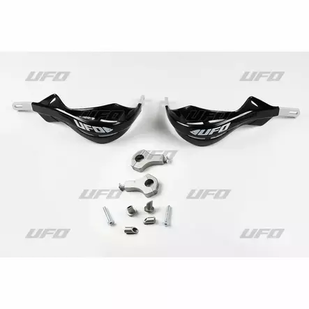 UFO Käsisuojat alu Musta alumiinikiskolla 22 MM - Duell MP varaosat ja tarvikkeet - 49431 - 1