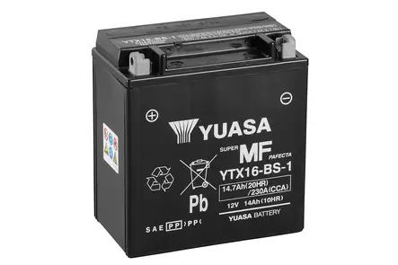 Yuasa akku YTX16-BS-1 (cp) Happopatruuna mukana (3) - Duell muut varaosat ja tarvikkeet - 131901 - 1