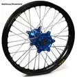 Haan wheel YZ250 99-/YZF400/450 99-08 19-2,15 BLUE HUB/BLACK RIM/BLUE NIPPLES - Duell MP varaosat ja tarvikkeet - 64031 - 1