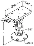 Oscualti Base and column + seat support height 340/470 - Duell venetarvikkeet - 5021 - 1