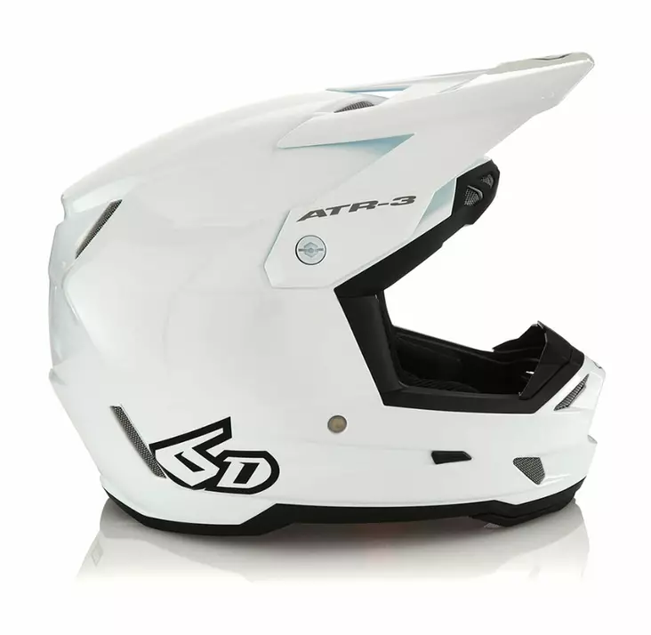 6D Helmet ATR-3 Solid Gloss White FIM - L - Duell ajovarusteet - 58742 - 1