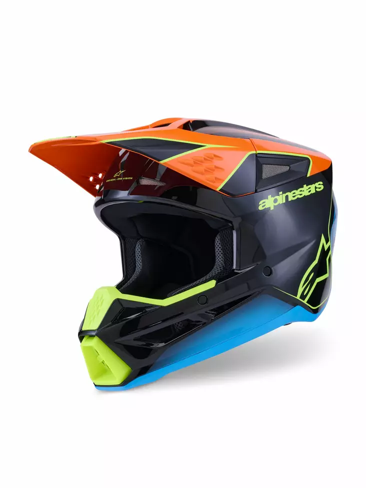Alpinestars Kypärä S-M3 Fray Musta/Oranssi/Fluo Keltainen S - Duell ajovarusteet - 36172 - 1