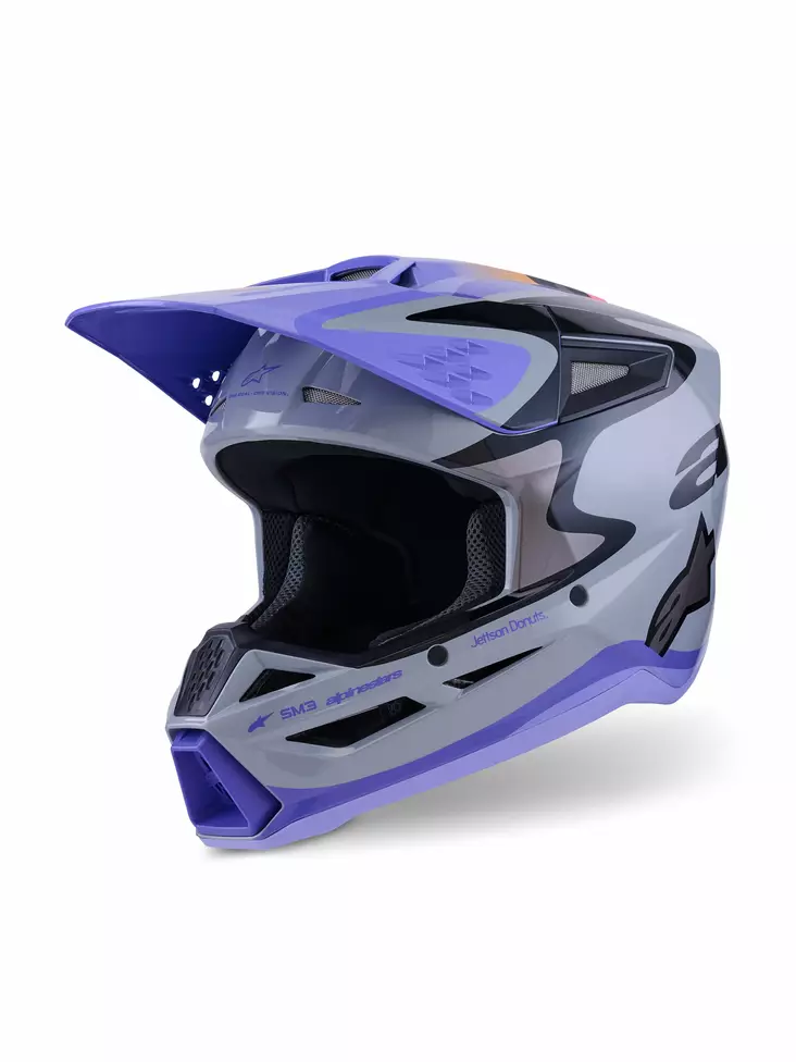 Alpinestars Kypärä S-M3 Jettson Harmaa/Lila/Musta, S - Duell ajovarusteet - 36282 - 1
