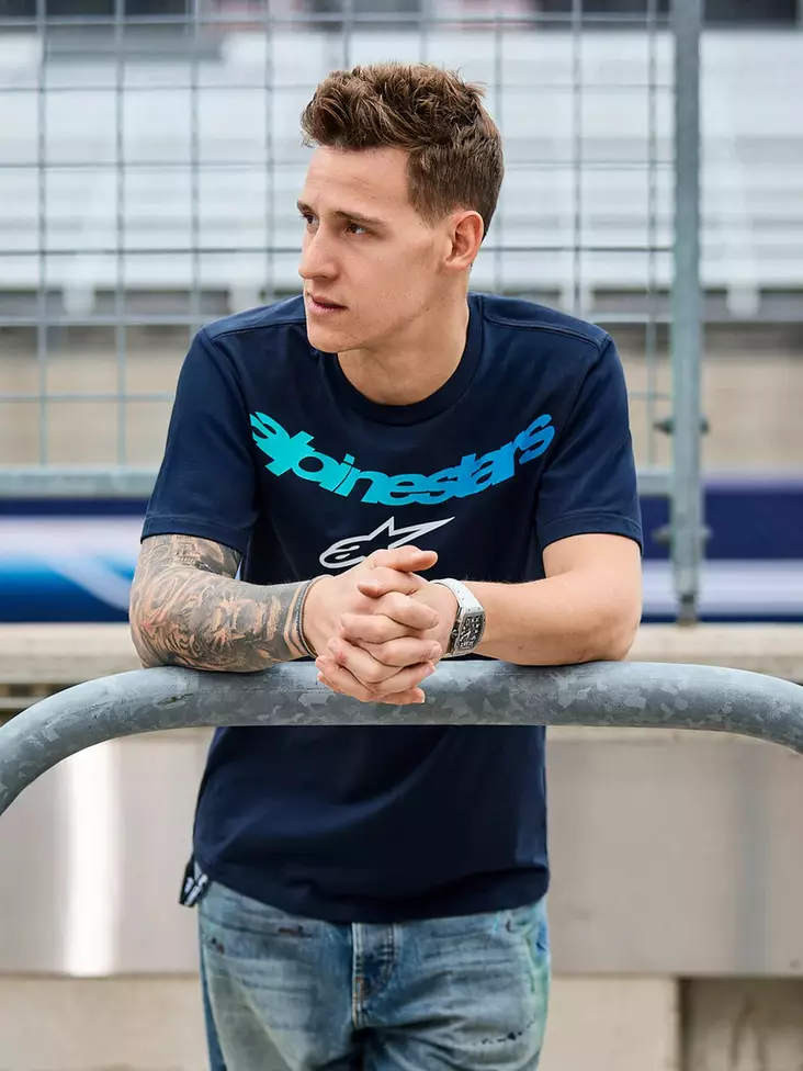 Alpinestars T-Shirt Collared SS CSF Blue, M - Duell ajovarusteet - 35482 - 1