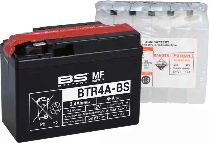 BS Battery BTR4A-BS MF (cp) Maintenance Free - Duell muut varaosat ja tarvikkeet - 131872 - 1