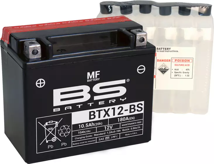 BS Battery BTX12-BS MF (cp) Maintenance Free - Duell muut varaosat ja tarvikkeet - 140222 - 1