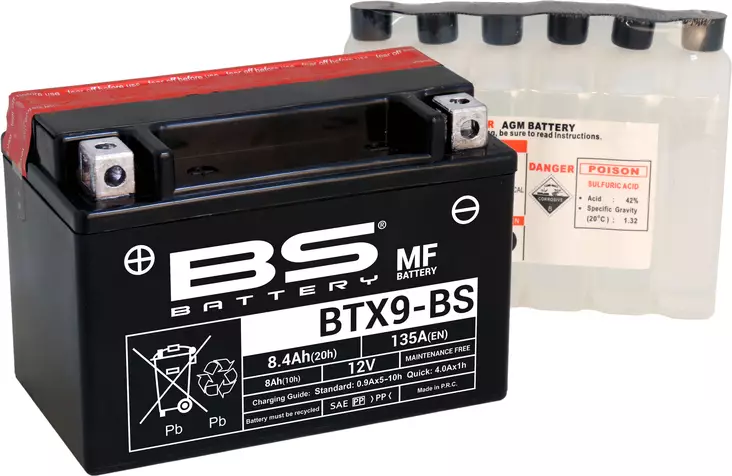 BS Battery BTX9-BS MF (cp) Maintenance Free - Duell muut varaosat ja tarvikkeet - 131642 - 1