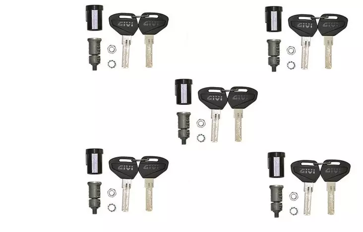 Givi Security lock lukkosarja sis. 3 lukkopesää + 6 avainta - Duell MP varaosat ja tarvikkeet - 102972 - 1