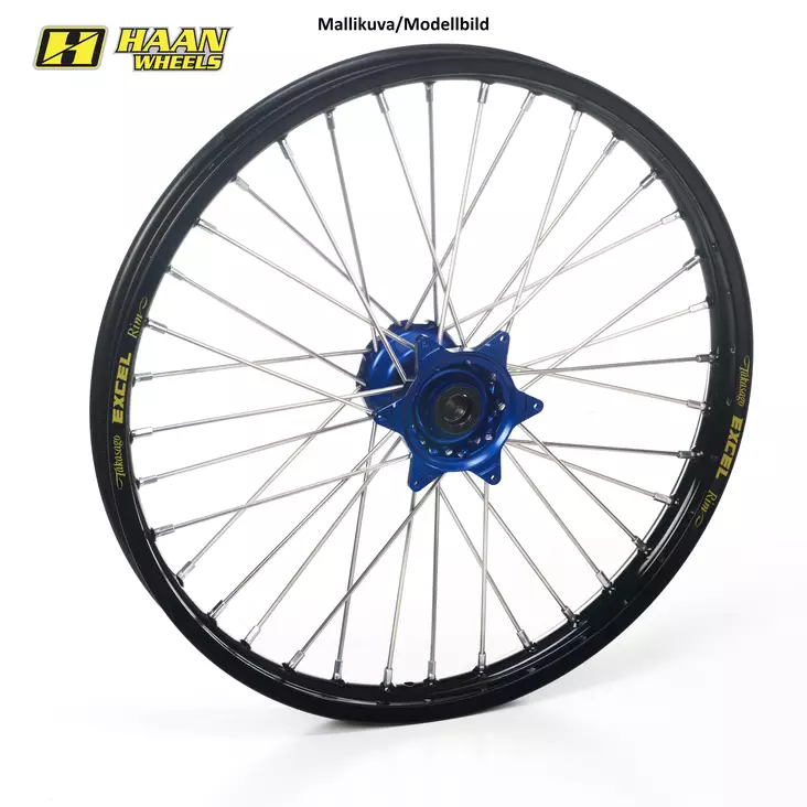 Haan wheel WR 125/250- WRF 250/426/450 93- 21-1,60 BLUE HUB/BLACK RIM - Duell MP varaosat ja tarvikkeet - 63982 - 1