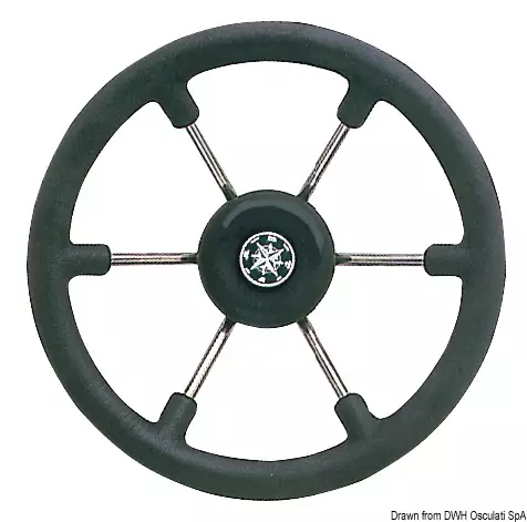 Osculati SS steering wheel black 340 mm - Duell venetarvikkeet - 4762 - 1