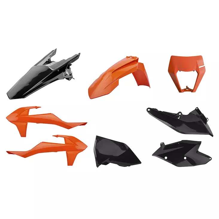 Polisport kit enduro w/ mask EXC/EXCF (17-19) Orange/black (1) - Duell MP varaosat ja tarvikkeet - 129802 - 1