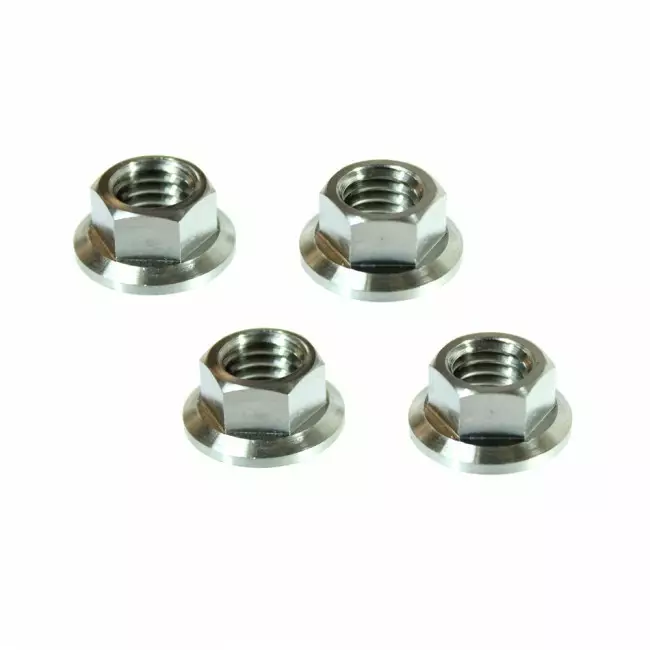 Scar 4 x Titanium HEX HEAD FLANGE NUT M8 - titanium Gr5-Ti - Duell MP varaosat ja tarvikkeet - 74812 - 1