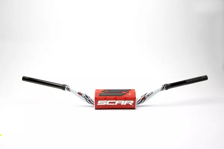 Scar Handlebar O² COLOR Ø28,6 (1 1/8”) - 65/85 Low Mini - WHITE Bar - RED Bar p - Duell MP varaosat ja tarvikkeet - 76032 - 1