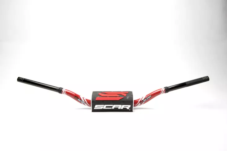 Scar Handlebar O² COLOR Ø28,6 (1 1/8”) - Villopoto/Stewart - RED Bar - BLACK Ba - Duell MP varaosat ja tarvikkeet - 75462 - 1