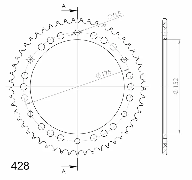Supersprox Alu TakaratasYA WR125 Sininen 53 - Duell MP varaosat ja tarvikkeet - 118592 - 1
