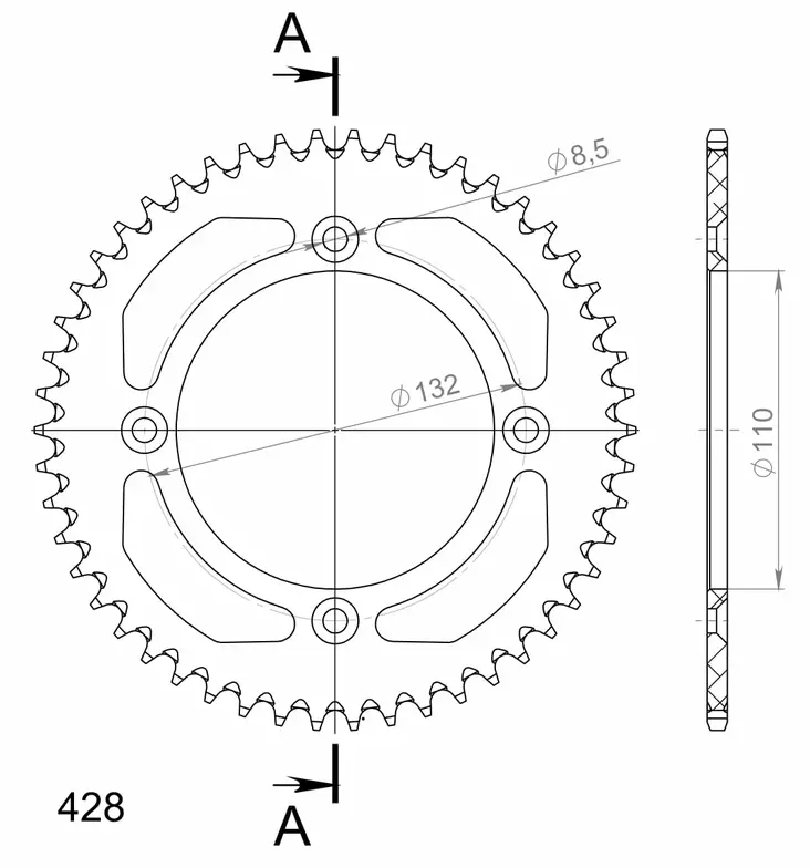 Supersprox Alumiini takaratas RAL-898:50 Musta - Duell MP varaosat ja tarvikkeet - 118262 - 1