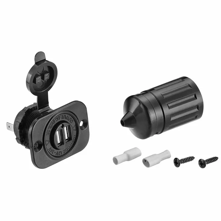 USB pistoke kahdelle liittimelle 12V-24V - Duell venetarvikkeet - 132832 - 1