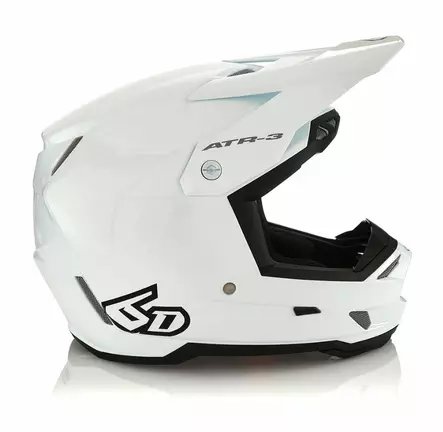 6D Helmet ATR-3 Solid Gloss White FIM - L - Duell ajovarusteet - 58742 - 1