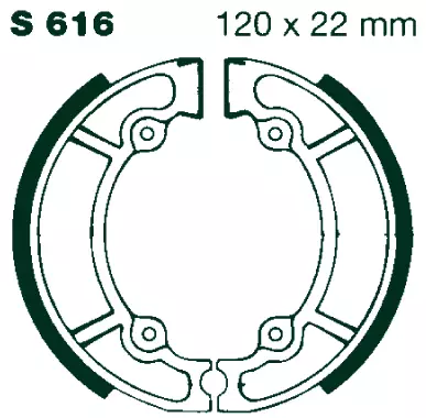 AIR Bromsbackar S 616 120x22mm parvis - Duell MP varaosat ja tarvikkeet - 68402 - 1