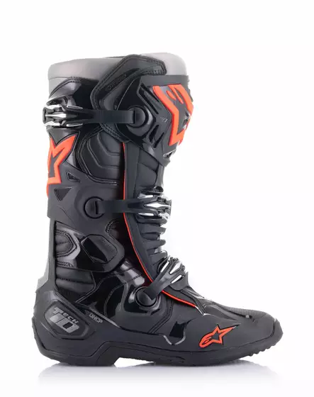 Alpinestars Saapas Tech 10 Musta/Punainen Fluo 44,5 (10) - Duell ajovarusteet - 39852 - 1