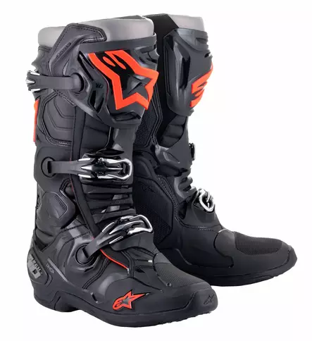 Alpinestars Saapas Tech 10 Musta/Punainen Fluo 44,5 (10) - Duell ajovarusteet - 39852 - 1