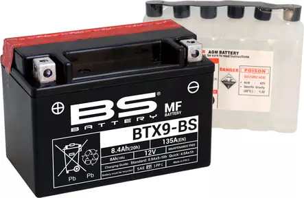BS Battery BTX9-BS MF (cp) Maintenance Free - Duell muut varaosat ja tarvikkeet - 131642 - 1
