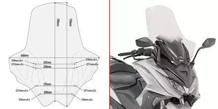 GIVI TRANS.WINDSCREEN KYMCO AK 550 - Duell MP varaosat ja tarvikkeet - 100132 - 1