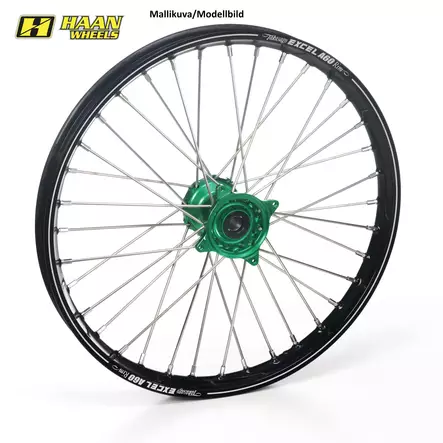 Haan wheel KX 125/250 / KXF250/450 06-18 21-1,60 A60 RIM/GREEN HUB - Duell MP varaosat ja tarvikkeet - 63952 - 1