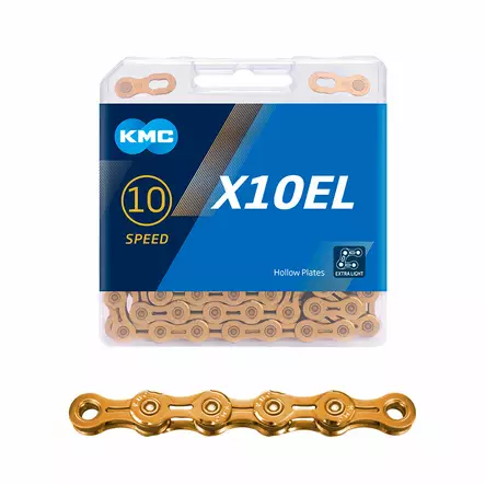 Ketju 10-v KMC X10EL Ti-N Gold 1/2 x 11/128" 114L - Duell polkupyörien varaosat ja tarvikkeet - 9092 - 1