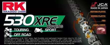 RK 530XRE XW-rengasketju +CLF(niittil.) - Duell MP varaosat ja tarvikkeet - 116222 - 1
