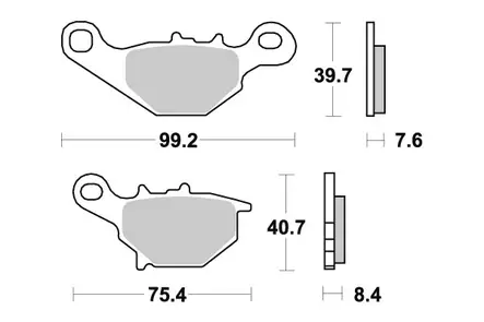 Sbs Jarrupalat Sintered Offroad - Duell MP varaosat ja tarvikkeet - 123652 - 1