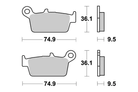 Sbs Jarrupalat Sintered Offroad - Duell MP varaosat ja tarvikkeet - 123702 - 1