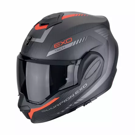 SCORPION Kypärä EXO-TECH EVO CARBON Cozy Mattamusta-Punainen, S - Duell ajovarusteet - 50682 - 1