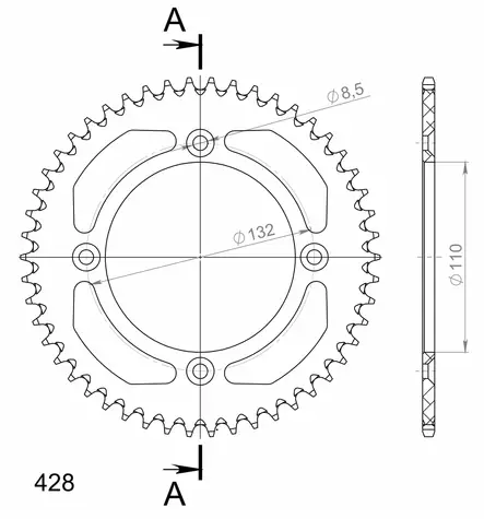 Supersprox Alumiini takaratas RAL-898:50 Musta - Duell MP varaosat ja tarvikkeet - 118262 - 1